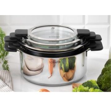 Schafer 6 Parça Inox Iconic Çelik Tencere Seti