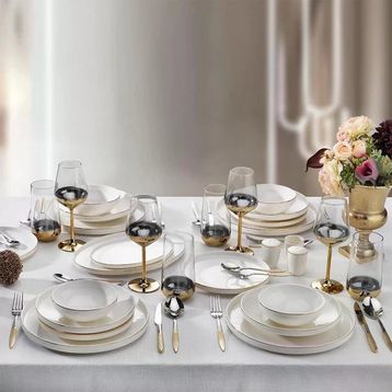 Schafer Adel Gold 56 Parça 12 Kişilik Yemek Takımı