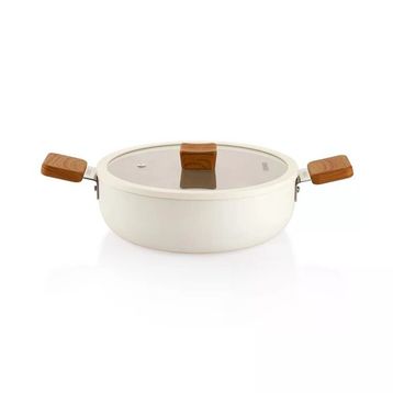 Schafer Ceramoni 24 cm Krem Seramik Tava
