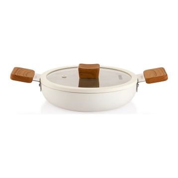 Schafer Ceramoni Krem 22 cm Seramik Kapaklı Sahan