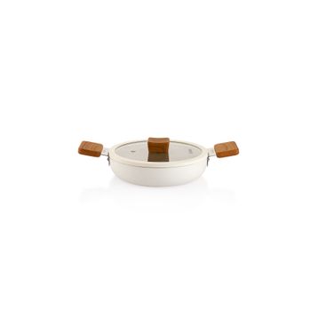 Schafer Ceramoni Krem 22 cm Seramik Kapaklı Sahan