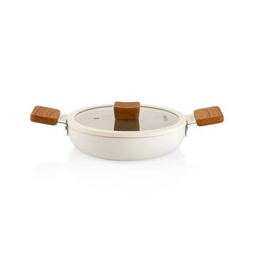 Schafer Ceramoni Krem 22 cm Seramik Kapaklı Sahan