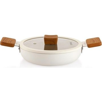 Schafer Ceramoni Krem 22 cm Seramik Kapaklı Sahan