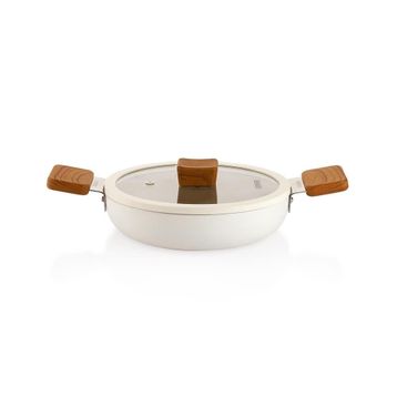 Schafer Ceramoni Krem 22 cm Seramik Kapaklı Sahan