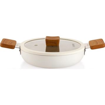 Schafer Ceramoni Krem 22 cm Seramik Kapaklı Sahan
