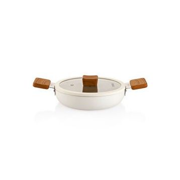 Schafer Ceramoni Krem 22 cm Seramik Kapaklı Sahan