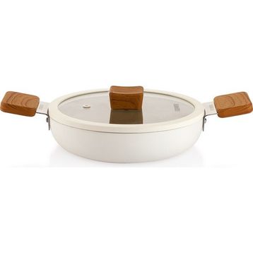 Schafer Ceramoni Krem 22 cm Seramik Kapaklı Sahan