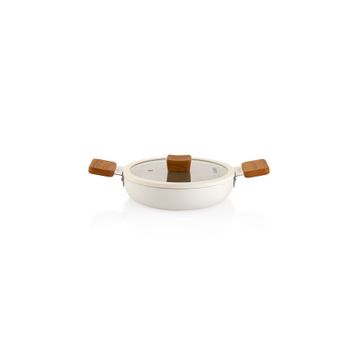 Schafer Ceramoni Krem 22 cm Seramik Kapaklı Sahan