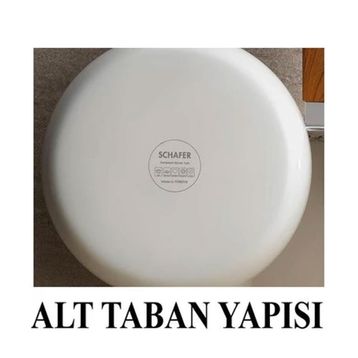 Schafer Ceramoni Seramik Basık Krem 30 cm Tencere Tava Seti