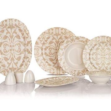 Schafer Dante 55 Parça Kahverengi 12 Kişilik Yemek Takımı