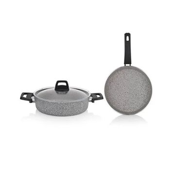 Schafer Eternal Basık Gri 26 cm Tencere Tava Set