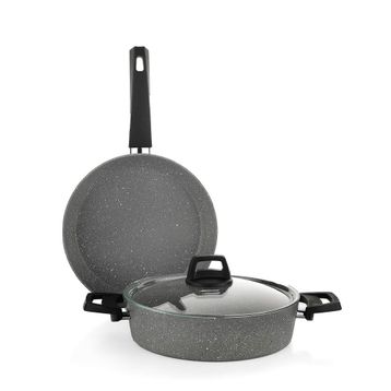 Schafer Eternal Basık Gri 26 cm Tencere Tava Set