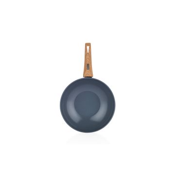 Schafer Fiesta 28 cm Siyah Açık Kahverengi Seramik Wok Tava