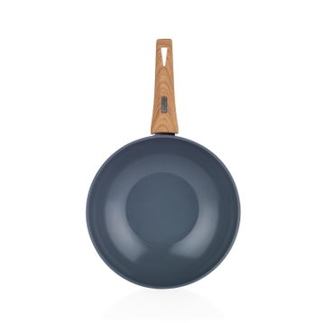 Schafer Fiesta 28 cm Siyah Açık Kahverengi Seramik Wok Tava
