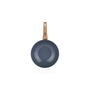 Schafer Fiesta 28 cm Siyah Açık Kahverengi Seramik Wok Tava