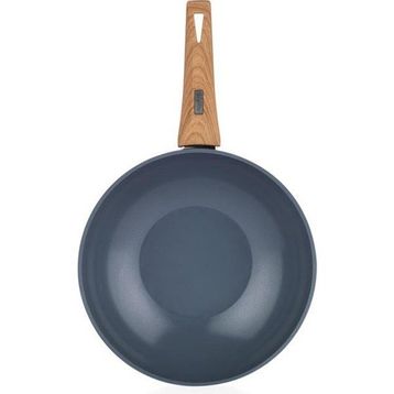 Schafer Fiesta 28 cm Siyah Açık Kahverengi Seramik Wok Tava