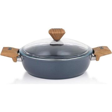Schafer Fiesta Siyah Açık Kahverengi 24 cm Seramik Derin Tencere
