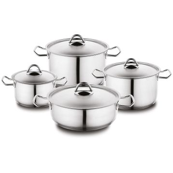 Schafer Flat Inox 8 Parça Çelik Tencere Seti