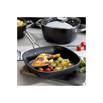 Schafer Granit Gastronomie Siyah 24 cm Kare Tava Tencere Seti