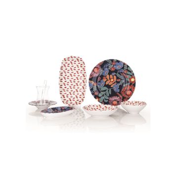 Schafer KMZ01 16138 Kırmızı 32 Parça Sophie Kahvaltı Takımı