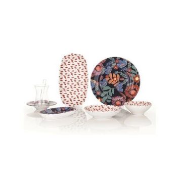 Schafer KMZ01 16138 Kırmızı 32 Parça Sophie Kahvaltı Takımı