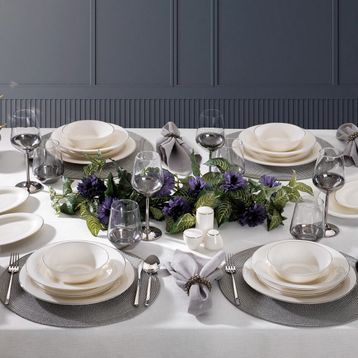 Schafer Luna 56 Parça Platin Yemek Takımı