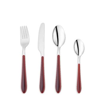 Schafer Mona 24 Parça 6 Kişilik Kırmızı Çatal Kaşık Bıçak Takımı