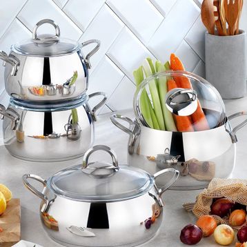 Schafer New Trendy 8 Parça Inox Çelik Tencere Seti