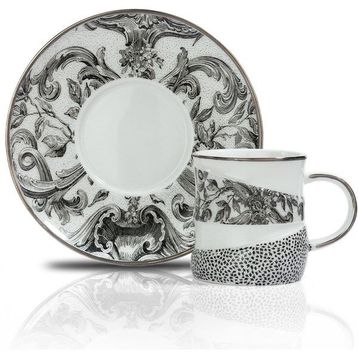 Schafer Noble 12 Parça Gümüş 01 Kahve Fincan Takımı