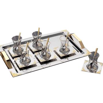 Schafer Ottoman 40 Parça Çelik Çay Seti