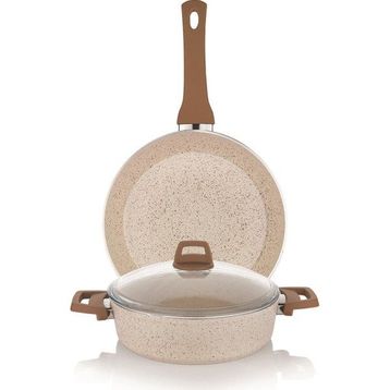 Schafer (pe-7120) Crust 26cm Granit Kaplama Karnıyarık Tencere Ve Tava Takımı Seti