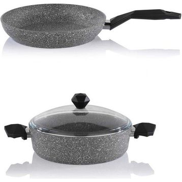 Schafer (pe-7120) Crust 26cm Granit Kaplama Karnıyarık Tencere Ve Tava Takımı Seti