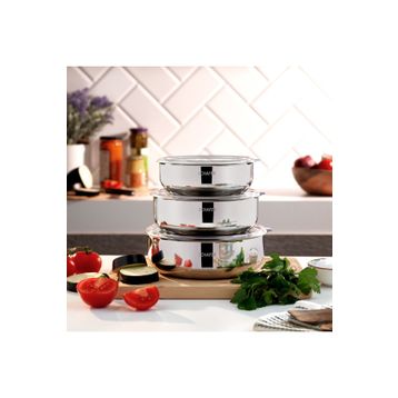 Schafer Practi 16-18-20 cm 6 Parça Çelik Saklama Kabı