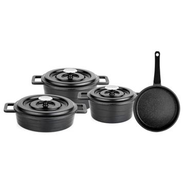 Schafer Pro Cast 7 Parça Siyah Döküm Tencere Seti