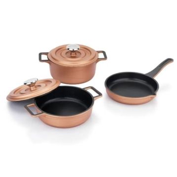 Schafer Pro Cast Mini 5 Parça Rosegold Döküm Tencere Seti