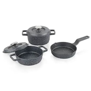 Schafer Retro Cast Mini 5 Parça Gri Döküm Tencere Seti