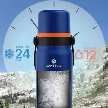 Schafer Santeco 1200 ml Mavi Çelik Termos