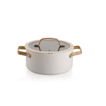 Schafer Sapphire 7 Parça Beyaz Gold Seramik Tencere Seti