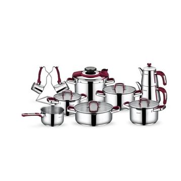 Schafer SHF44118 18 Parça Compact Bordo Çelik Çeyiz Seti