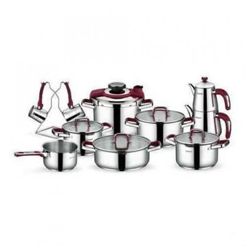 Schafer SHF44118 18 Parça Compact Bordo Çelik Çeyiz Seti