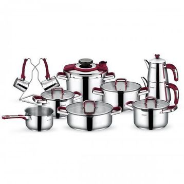 Schafer SHF44118 18 Parça Compact Bordo Çelik Çeyiz Seti