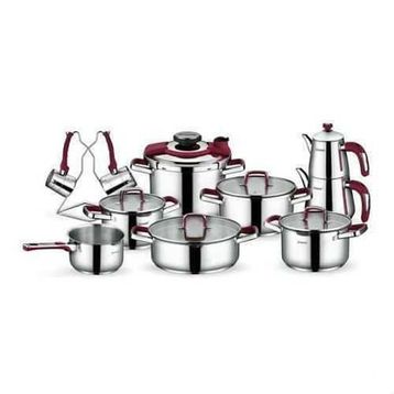 Schafer SHF44118 18 Parça Compact Bordo Çelik Çeyiz Seti
