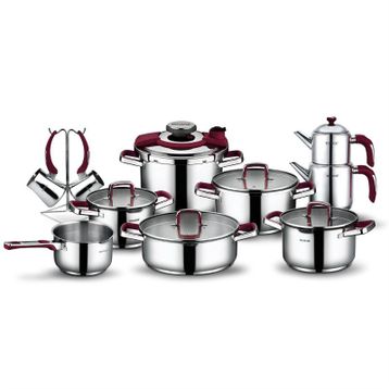 Schafer SHF44118 18 Parça Compact Bordo Çelik Çeyiz Seti