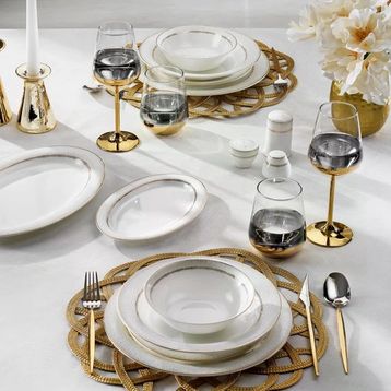 Schafer Silver Altın 02 56 Parça Yemek Takımı