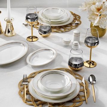 Schafer Silver Altın 02 56 Parça Yemek Takımı