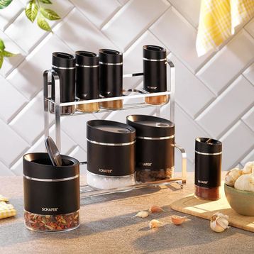 Schafer Silver Touch Siyah 9 Parça Baharat Takımı