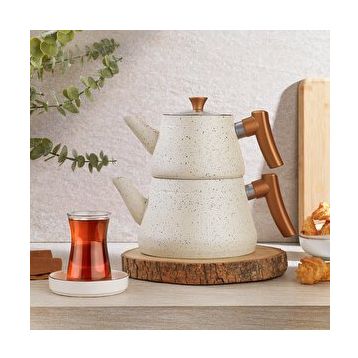 Schafer Solea 2 lt Krem 3 Parça Çaydanlık Takımı