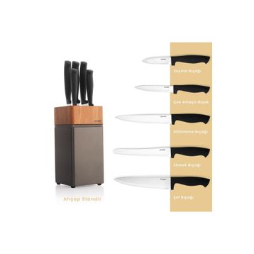 Schafer Solide 6 Parça Gri 01 Bıçak Seti