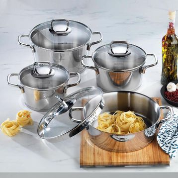 Schafer Stahl Inox 8 Parça Çelik Tencere Seti