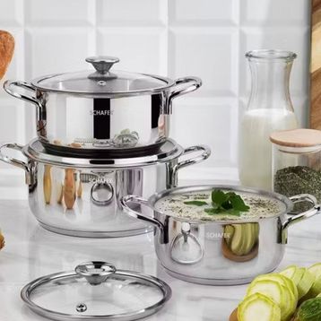 Schafer Steel Storm 6 Parça Inox Çelik Tencere Seti
